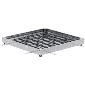 Verzinkte ACO Schachtabdeckung FI 2.0 Flex A15, 1000x1000 mm, für wählbare Bodenbeläge.