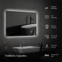 Emke LED Badspiegel 80x60 cm mit Antibeschlag, Touch-Schalter, kaltweißer Beleuchtung und IP44 in modernem Bad.