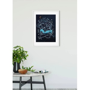 Komar Wandbild Jasmin Dreaming, 50x70 cm, mit weißem Rahmen. Dekorative Wandgestaltung für Wohnräume.