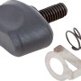 Ersatzschrauben-Set für LUX Oberfräse OF-1200 A Tiefenanschlag, bestehend aus Schraube, Feder und Metallelement.