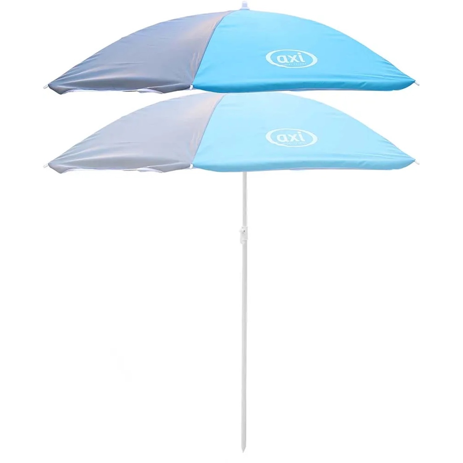 Axi Sonnenschirm, Ø 125 cm, grau und blau, für optimalen Sonnenschutz im Garten.