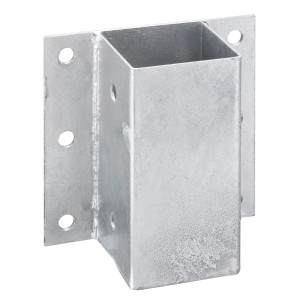 Feuerverzinkter Pfostenträger zum Andübeln, 150x71x71 mm, für Holzkonstruktionen und Zäune.