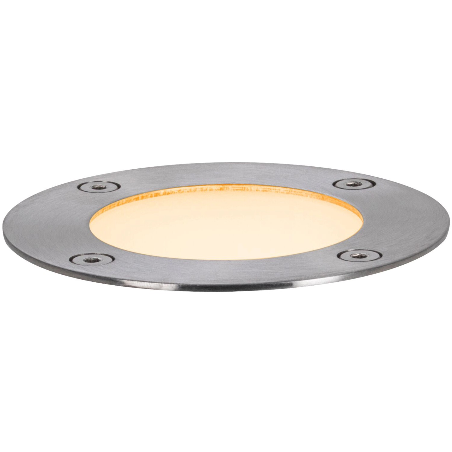 Paulmann LED-Bodeneinbaustrahler Floor Plug & Shine, Ø 9,8 cm, Edelstahl, warmweißes Licht.
