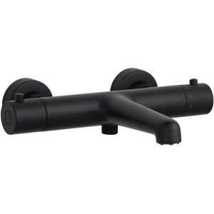 Schöner Wohnen Wannen-Thermostat Dicu Eco-Stop, schwarz matt. Thermostatarmatur für die Badewanne.
