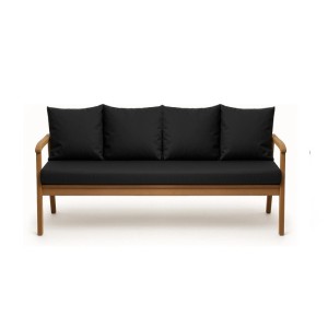 Schwarzes Setgarden Bankkissen-Set für 3-Sitzer Gartenbank, bestehend aus Sitz- und Rückenkissen.