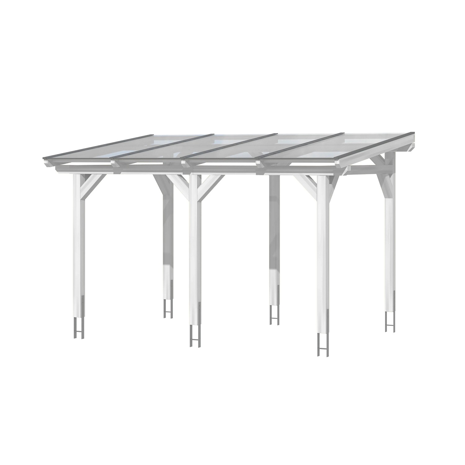 Skan Holz Terrassenüberdachung Siena 434 x 250 cm Leimholz Weiß_5