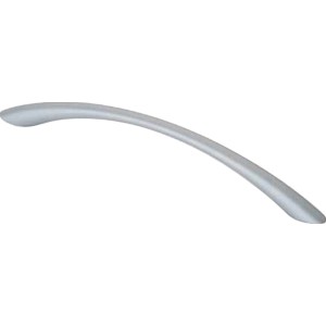 Alufarbener Möbelgriff 1042 aus Metall, gebogen.