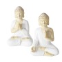 Boltze Home Deko-Figuren Jamory, 2-fach sortiert, weiß-goldene Buddha Figuren aus Kunstharz.