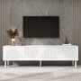 okwish TV Schrank mit Stauraum Kabelmanagement Minimalistisch 180x40x52cm Weiß_4