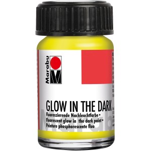 Marabu Glow in the Dark Farbe Set Stars, 3 Farben (Gelb, Orange, Primer) im Glas.