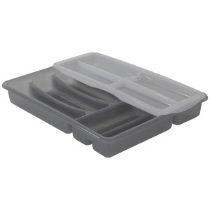 Rotho Besteckkasten Basic mit 6 Fächer Topglide Anthrazit