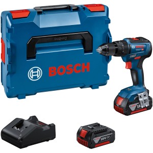 Bosch Professional Akku-Schlagbohrschrauber GSB 18V-55 mit 2 Akkus, Ladegerät und L-Boxx.