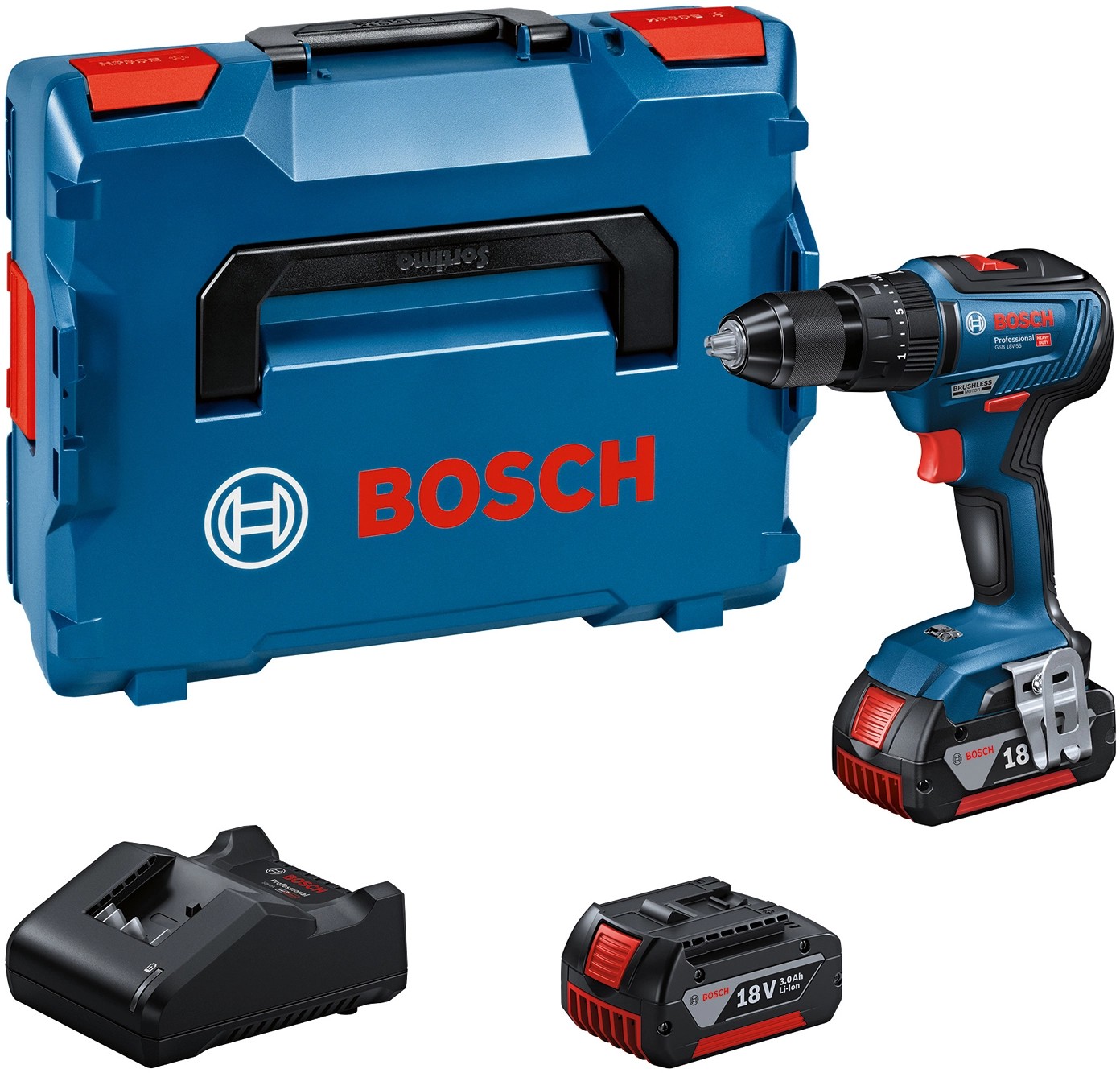 Bosch Professional Akku Schlagbohrschrauber Gsb 18 V-28 Bosch Professional Akku-Schlagbohrschrauber GSB 18V-55 m. 2x 3Ah & GAL