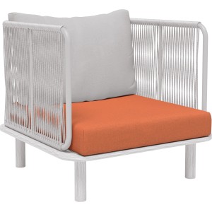 Orangefarbenes Ersatz-Sitzkissen für Brandom Balkonstuhl. Bequeme Gartenstuhl Auflage.