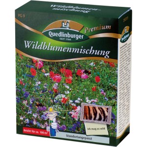 Quedlinburger Wildblumenmischung, 100g Packung. Blumensamen für eine bunte Blumenwiese.