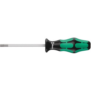 Wera TX-Schraubendreher Kraftform Plus 367 TX 20 x 100 mm mit grün-schwarzem Griff.