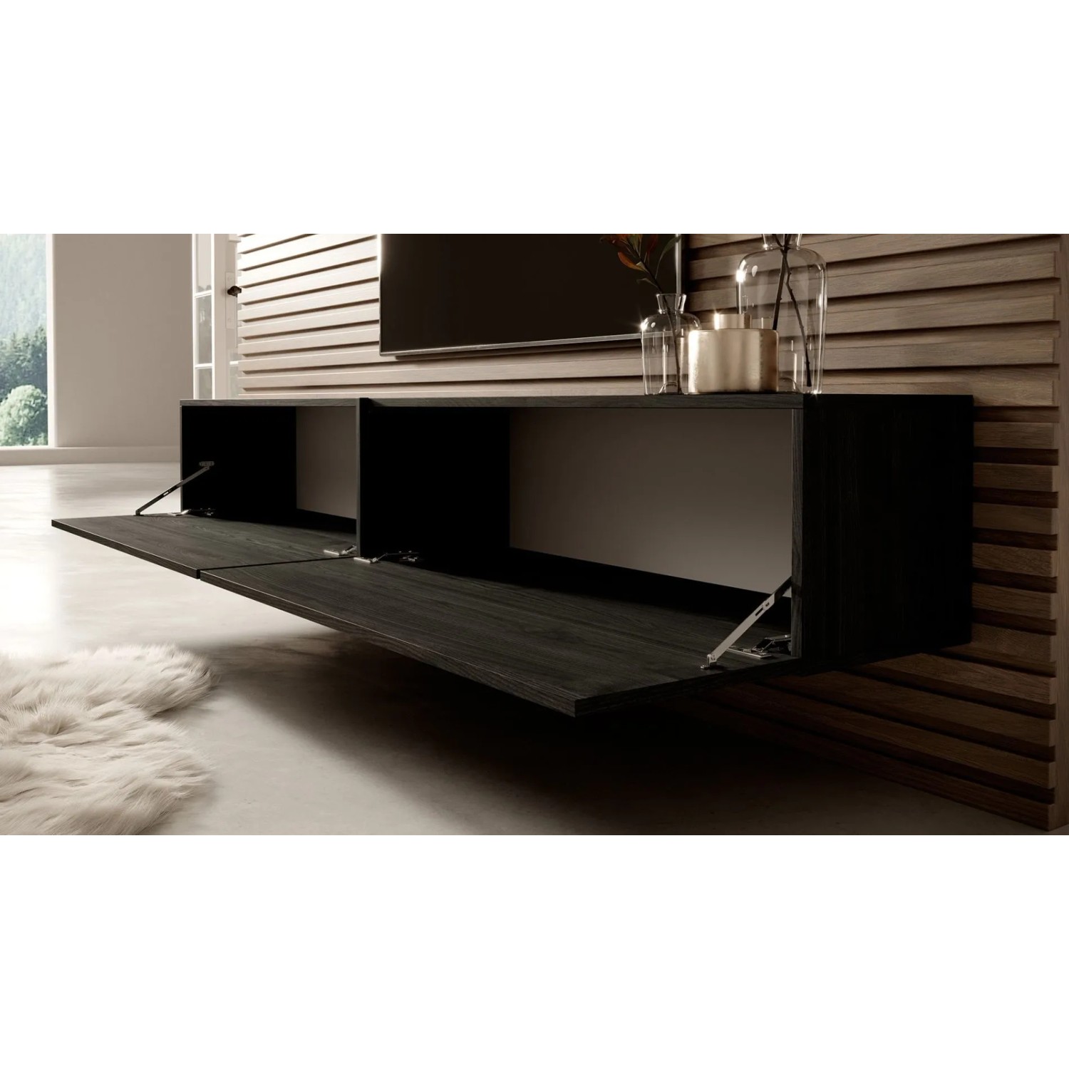 Selsey TV-Hängeboard Bisira 200 cm Holzoptik Esche Schwarzgrau_6