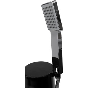 Detailaufnahme: Summer Fun Solardusche Easy Handbrause, Chromoptik, quadratisch.