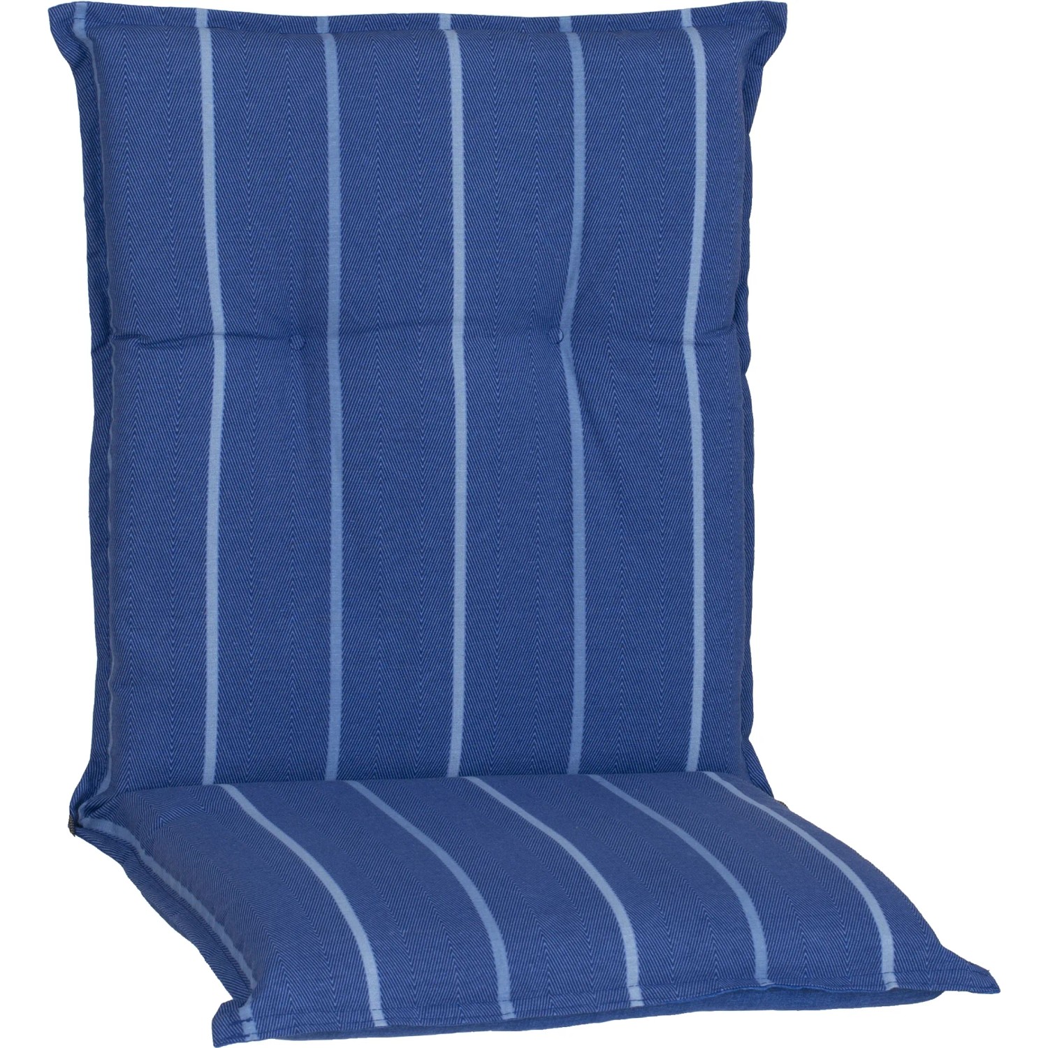 Beo Niedriglehner-Saumkissen Tovarnik Turin, 98x46x8 cm, blau gestreift, für Gartenstuhl.