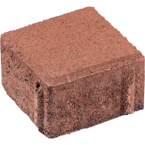 Roter Premac Pflasterstein Klasiko, 10x10x6 cm, Betonpflaster für Außenbereiche.