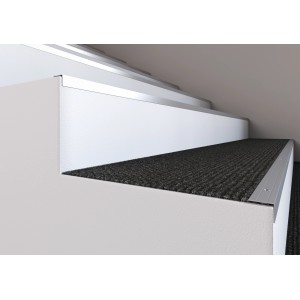 Treppenwinkelprofil, silber, 25x10 mm, 1000 mm lang, schützt Treppenkanten und Bodenbeläge.