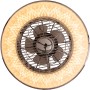 Näve LED-Deckenleuchte Viento mit Ventilator, runde Form, silberfarben. Deckenleuchte mit Licht und Ventilator.