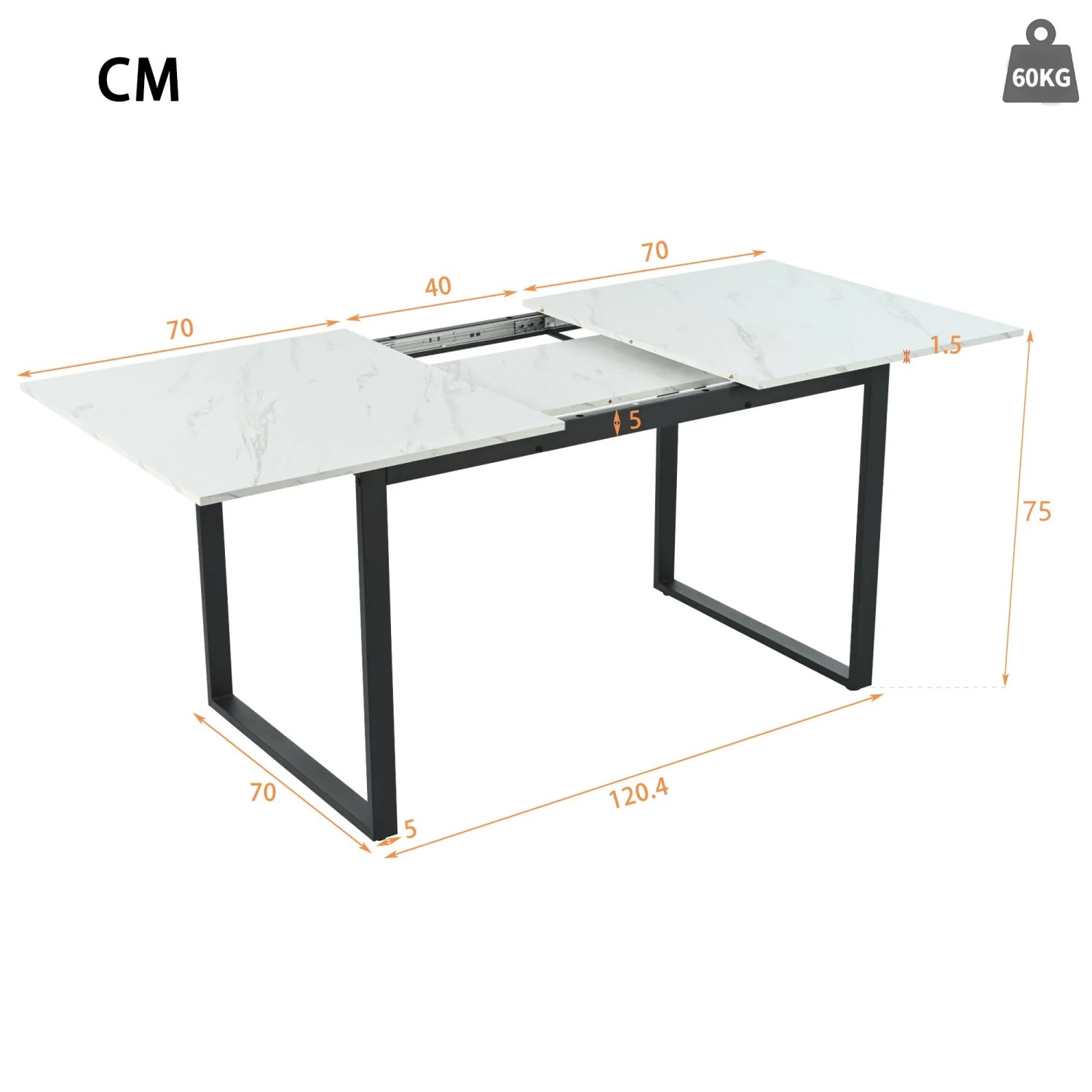 okwish Esstisch Teleskoptisch Doppelnutzung für Heim und Büro Ausziehbar 180 x 80 cm Weiß kaufen bei OBI