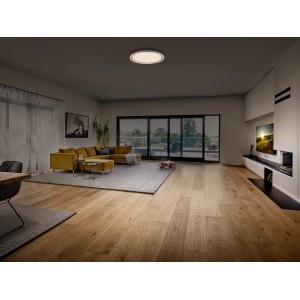 LED-Deckenleuchte Orbis Pederson von Ledvance, weiße runde Lampe im Wohnraum.