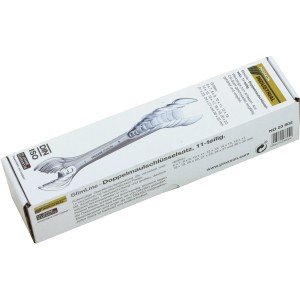 Proxxon Doppelmaulschlüsselsatz, 11-teilig, im Karton. Schlüsselgrößen von 6x7 bis 30x32 mm.