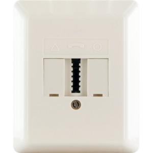 Schwaiger TDO Anschlussdose für Aufputzmontage, cremeweiß, für Telefon und Zusatzgeräte.