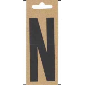 Schwarzer Folien-Buchstabe N, selbstklebend, 100 mm hoch, für Boote und Briefkästen.