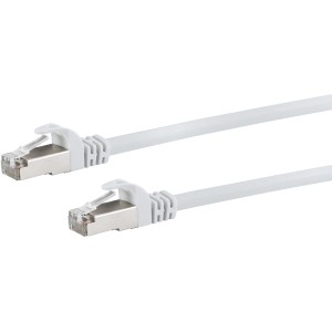 Weißes Schwaiger CAT 6 Netzwerkkabel (50 m) mit RJ45 Stecker für Netzwerktechnik.