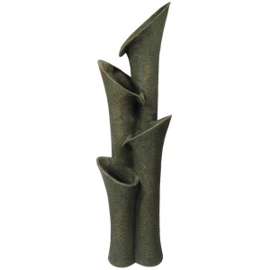 Acqua Arte Wasserspiel Montreux, ein moderner Gartenbrunnen mit vier Trompeten für Terrasse und Balkon.