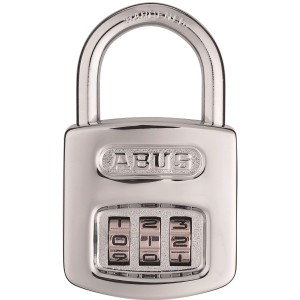 Abus Kombinations-Vorhangschloss 160/40 B/DFNLI aus verchromtem Stahl mit 3-stelligem Code.