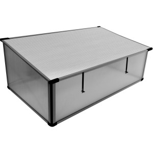 Pergart Frühbeet Levana 2, Kiesel, 55x95x37cm, mit aufstellbarem Dach für optimale Belüftung.