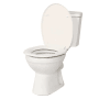 Weißer Sinobath Duroplast WC-Sitz mit Absenk-Automatik, geöffnet. Robust, leicht zu reinigen.