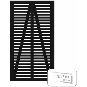 Plus Holz Einzeltor Harmoni Nadelholz Schwarz 100 cm x 180 cm