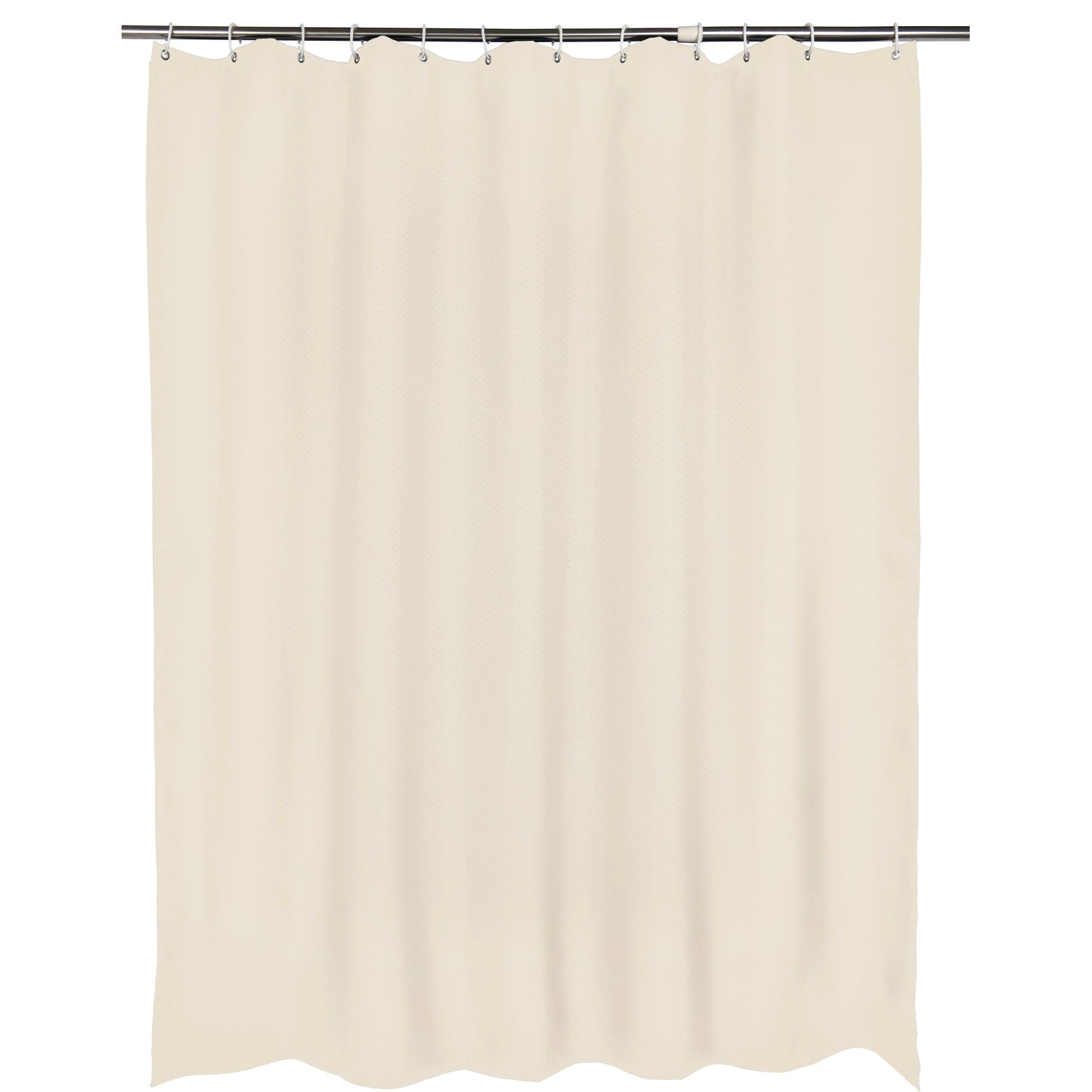 Cremefarbener baliv Cosy Cave Duschvorhang aus Polyester, 180x180 cm.