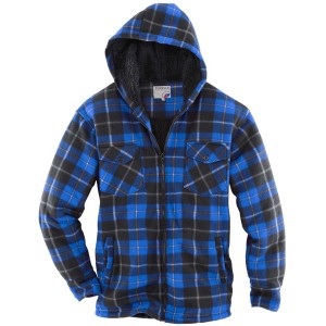 Terrax Workwear Thermo-Holzfällerhemd mit Kapuze Herren Blau-Schwarz Größe L