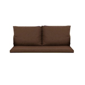 Braunes Setgarden Bankkissen für 2-Sitzer Gartenbank, 100x60 + 2x50x56 cm.