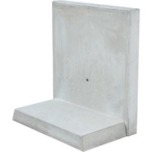 Grauer Diephaus L-Stein bewehrt, 105x100x60x12 cm, für Mauersysteme und Einfassungen.