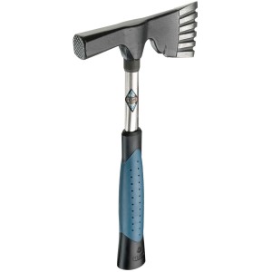 Picard Zahnbeil mit Stahlrohrstiel und blauem Griff. Axt zum Abschaben von Betonresten.