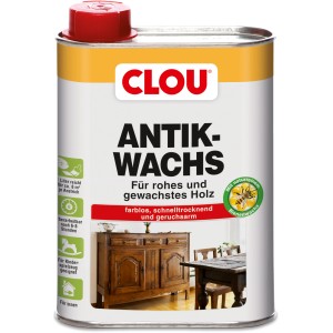 Dose Clou Antik-Wachs Flüssig 250ml für Holzoberflächen, farblos und schnelltrocknend.