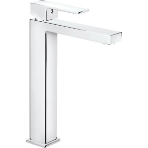 Moderne, hohe Waschtischarmatur WT-380 von baliv in Chrom für Aufsatzwaschbecken.