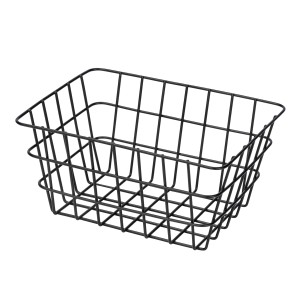 Schwarzer, matter Wenko Aufbewahrungskorb Viana aus Metall, 18x25x12 cm, im Drahtdesign.