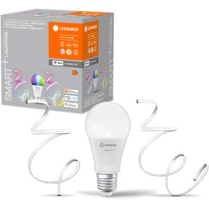 Ledvance Smart+ E27 Leuchtmittel mit 2 LED-Lichtstreifen, steuerbar per App.