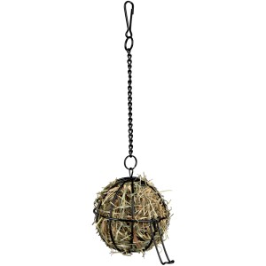 Trixie Food-Ball, ø 8 cm, für Kleintiere. Heuball aus Metall mit Kette zum Aufhängen.