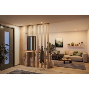 Paulmann LED Einbaustrahler Set in Decke, warmweißes Licht im modernen Wohnzimmer. Schwenkbare Deckenleuchten für Ambiente.