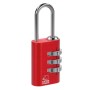 Rotes Basi Kofferschloss KS 611 aus Aluminium mit 3-stelliger Zahlenkombination für Gepäcksicherung.