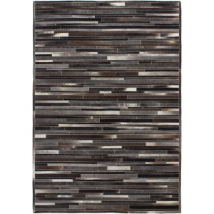 Teppich Wonder Grau-Braun (160x230cm) aus Leder, handgefertigtes Unikat.